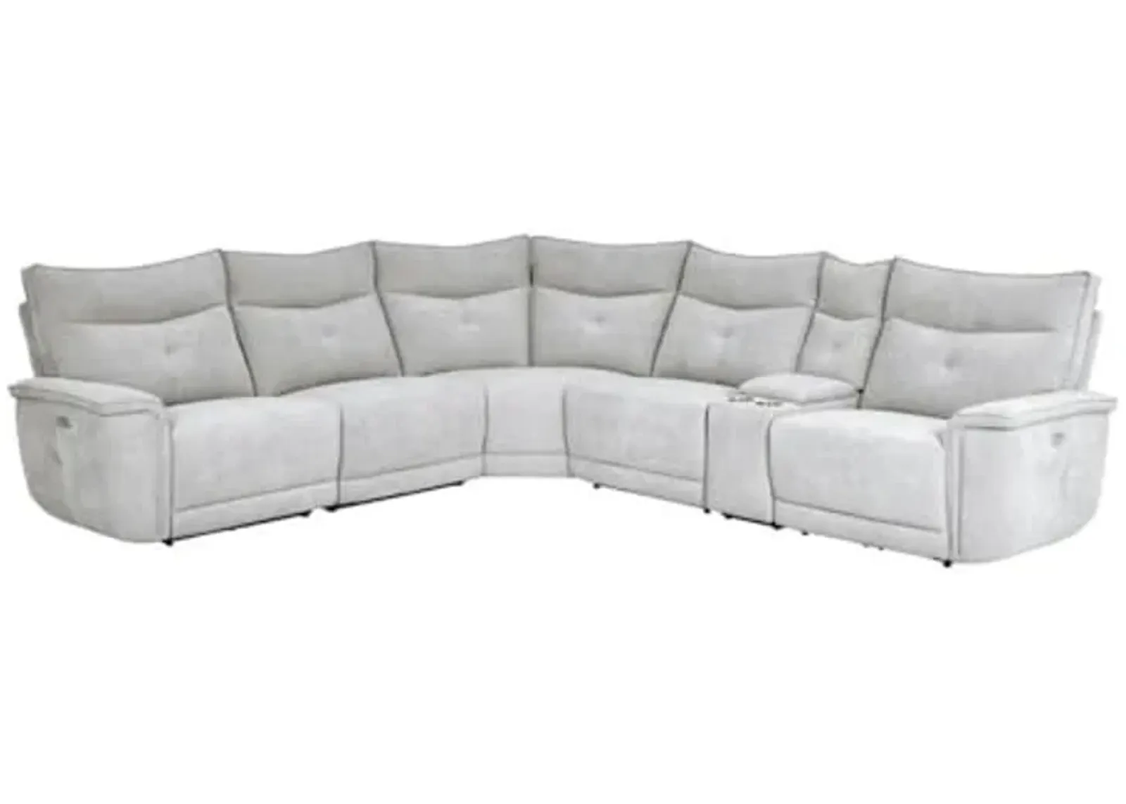 Lexicon Aimot Modular Power Reclining Sectional, Dual-End Recliner, Mist Gray