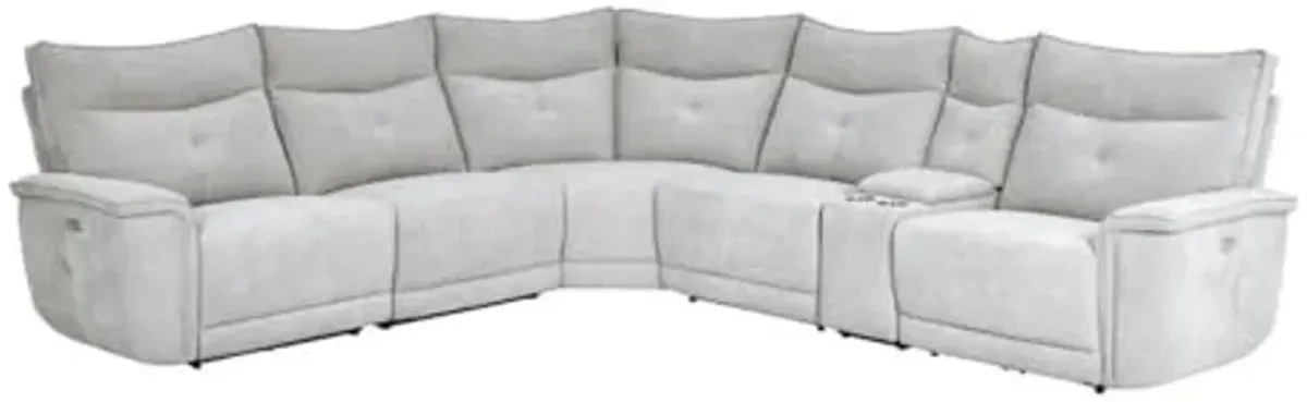 Lexicon Aimot Modular Power Reclining Sectional, Dual-End Recliner, Mist Gray