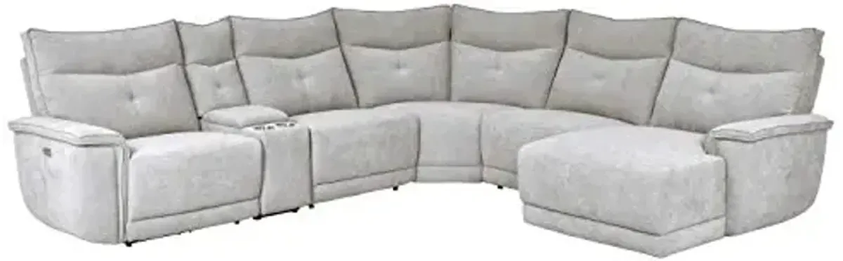 Lexicon Aimot Modular Power Reclining Sectional, Right Chaise, Mist Gray