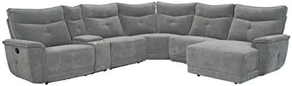 Lexicon Aimot Modular Reclining Sectional, Right Chaise, Dark Gray