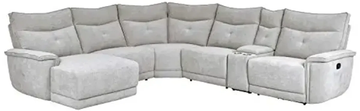 Lexicon Aimot Modular Reclining Sectional, Left Chaise, Mist Gray