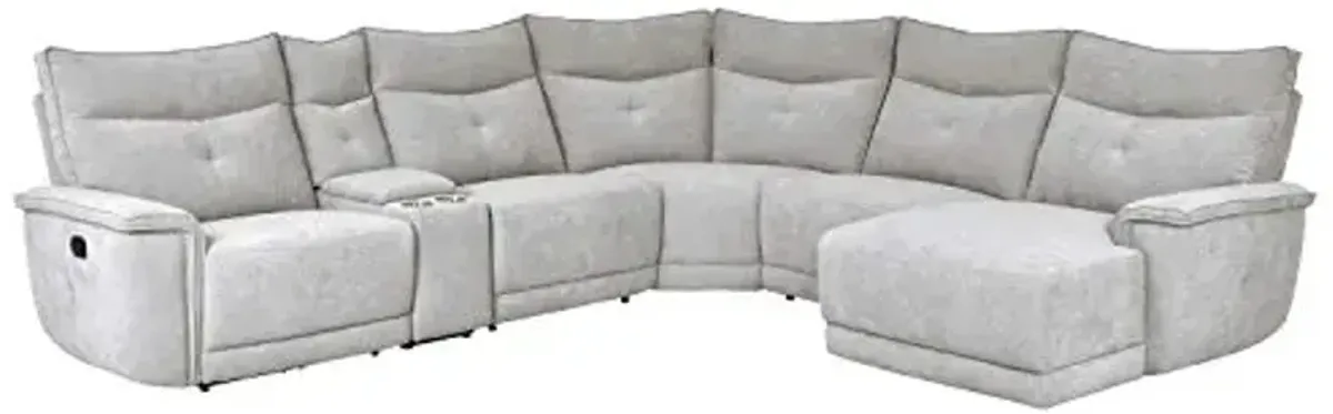 Lexicon Aimot Modular Reclining Sectional, Right Chaise, Mist Gray