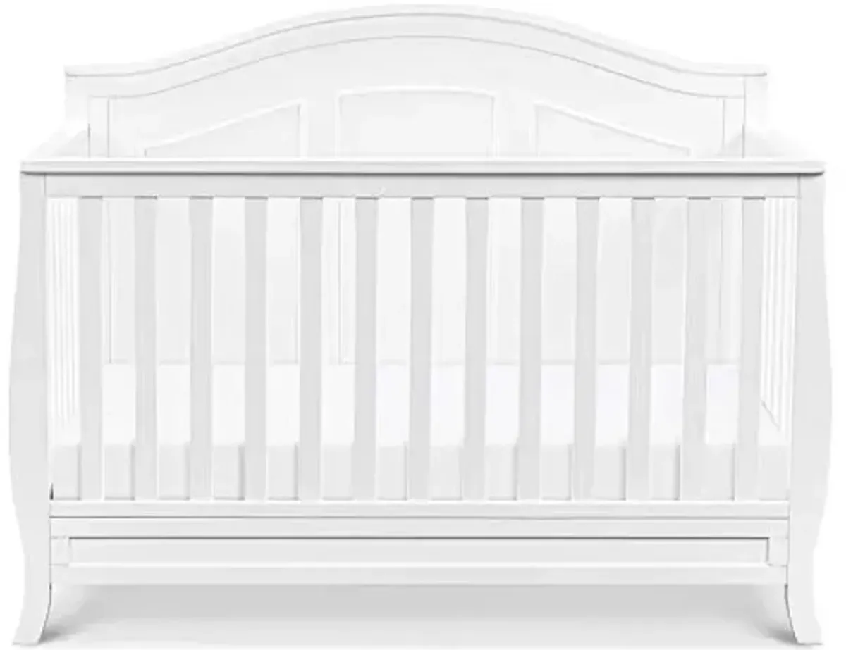 Davinci Emmett 4-in-1 Convertible Crib - GREENGUARD Gold Certified - Converts from Baby Crib to Toddler Bed, Daybed, and Full-Size Bed Effortlessly - 4 Adjustable Heights - Wooden White Crib