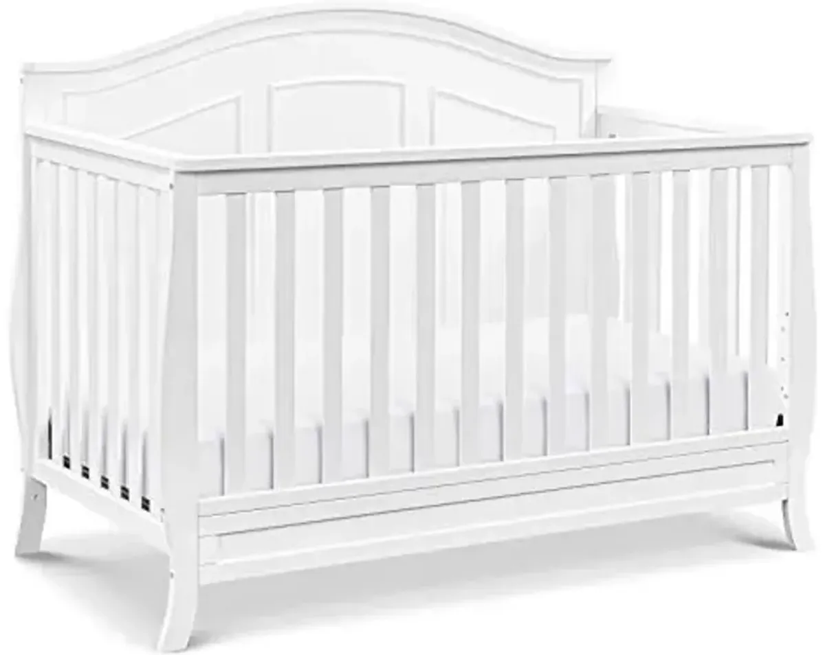 Davinci Emmett 4-in-1 Convertible Crib - GREENGUARD Gold Certified - Converts from Baby Crib to Toddler Bed, Daybed, and Full-Size Bed Effortlessly - 4 Adjustable Heights - Wooden White Crib