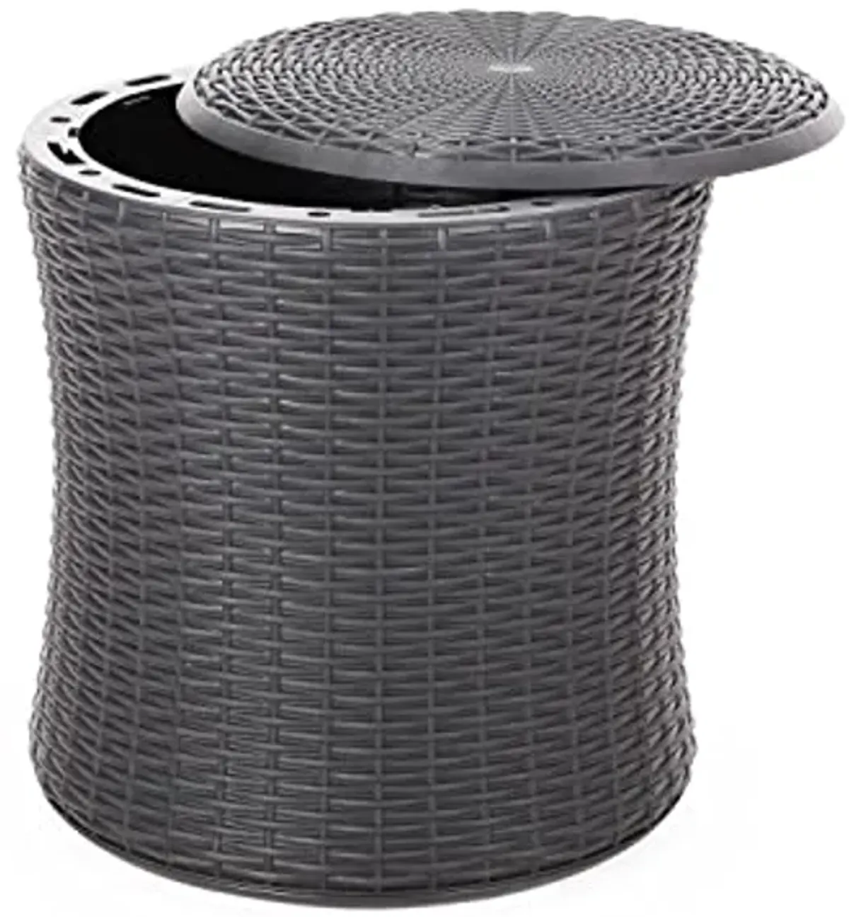 Christopher Knight Home Ishara Outdoor Faux Wicker Patio Table, Dark Gray