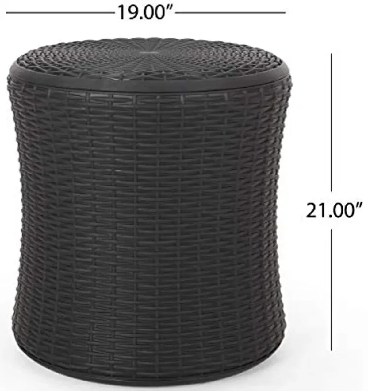 Christopher Knight Home Ishara Outdoor Faux Wicker Patio Table, Dark Gray