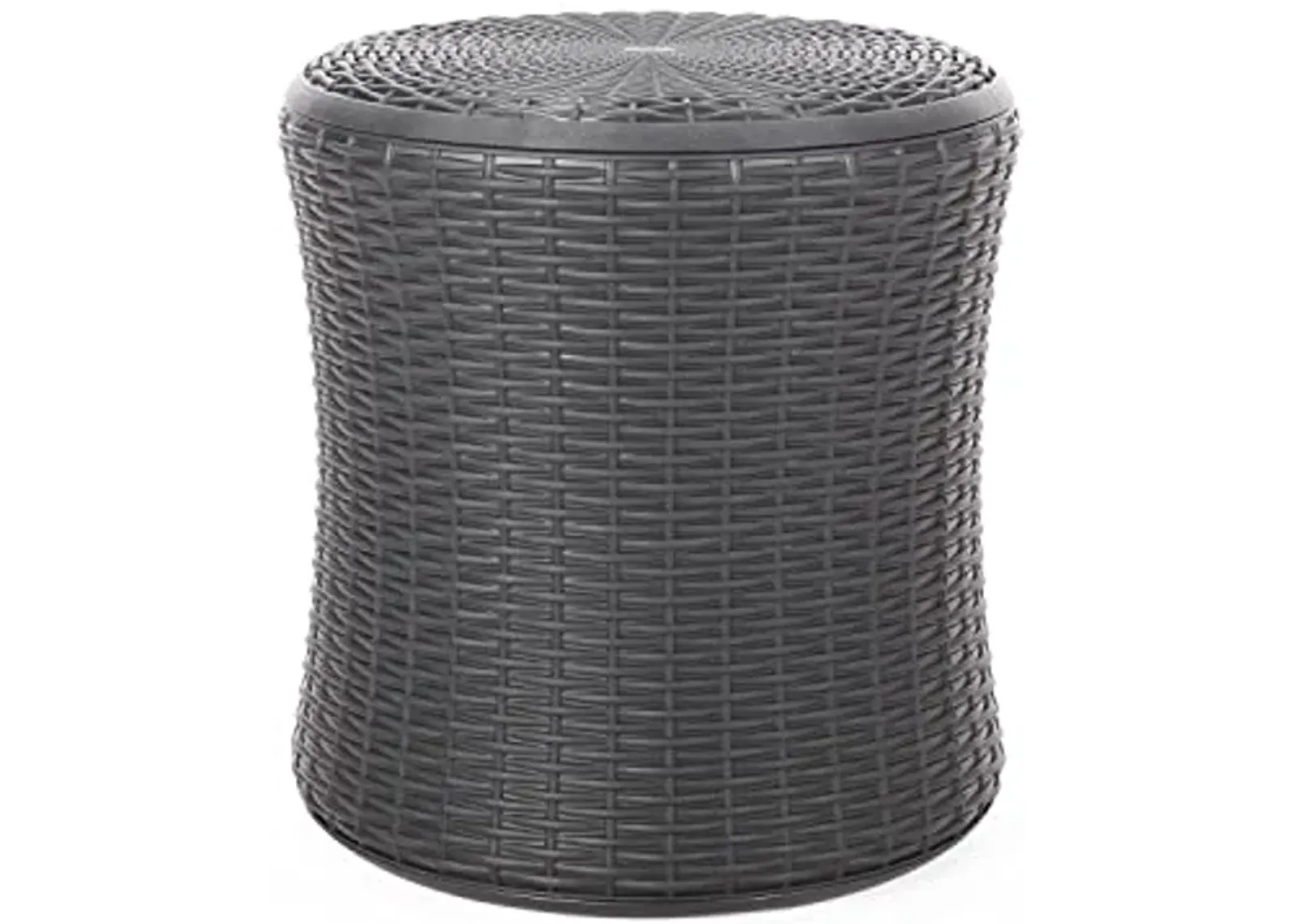 Christopher Knight Home Ishara Outdoor Faux Wicker Patio Table, Dark Gray