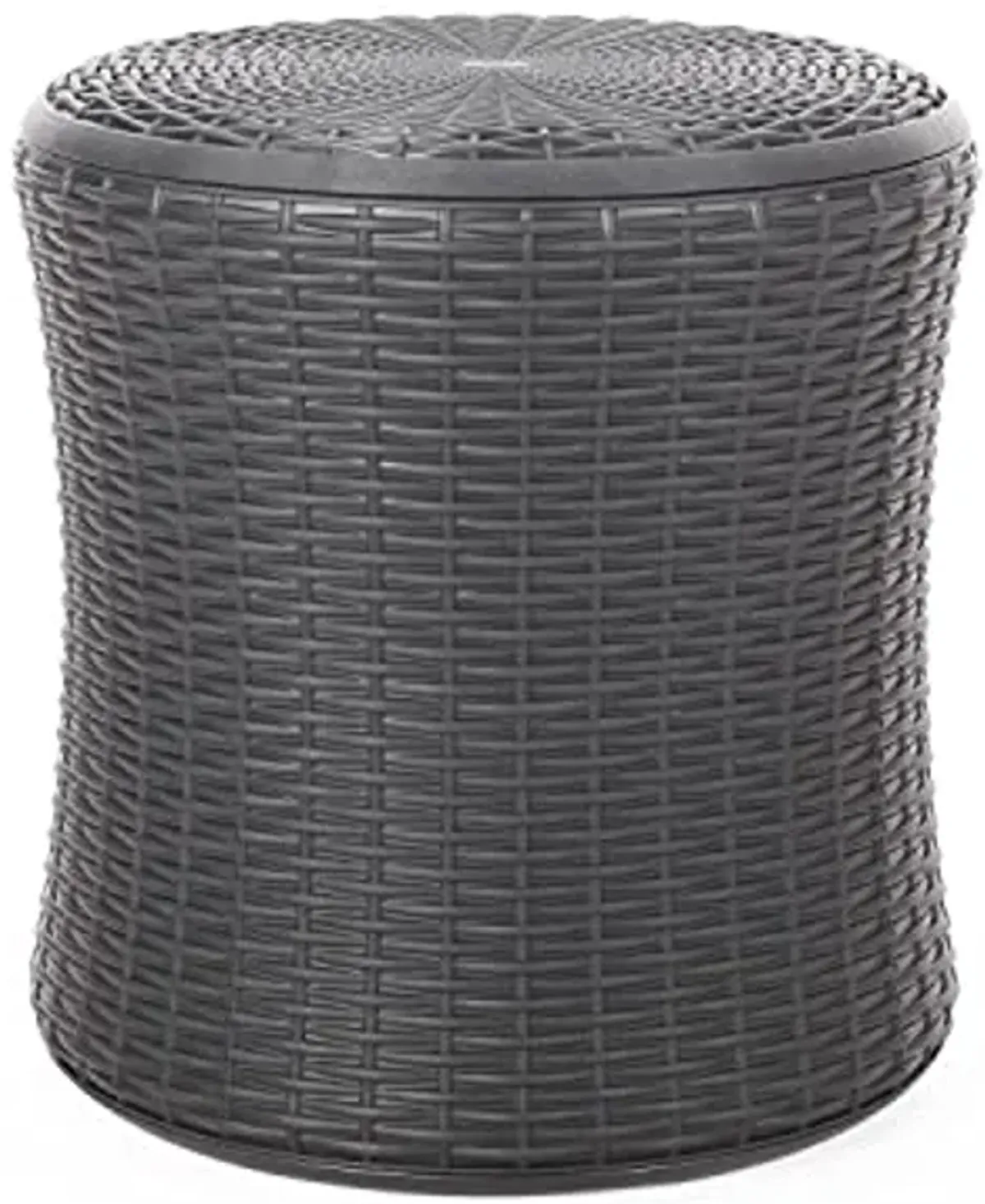 Christopher Knight Home Ishara Outdoor Faux Wicker Patio Table, Dark Gray