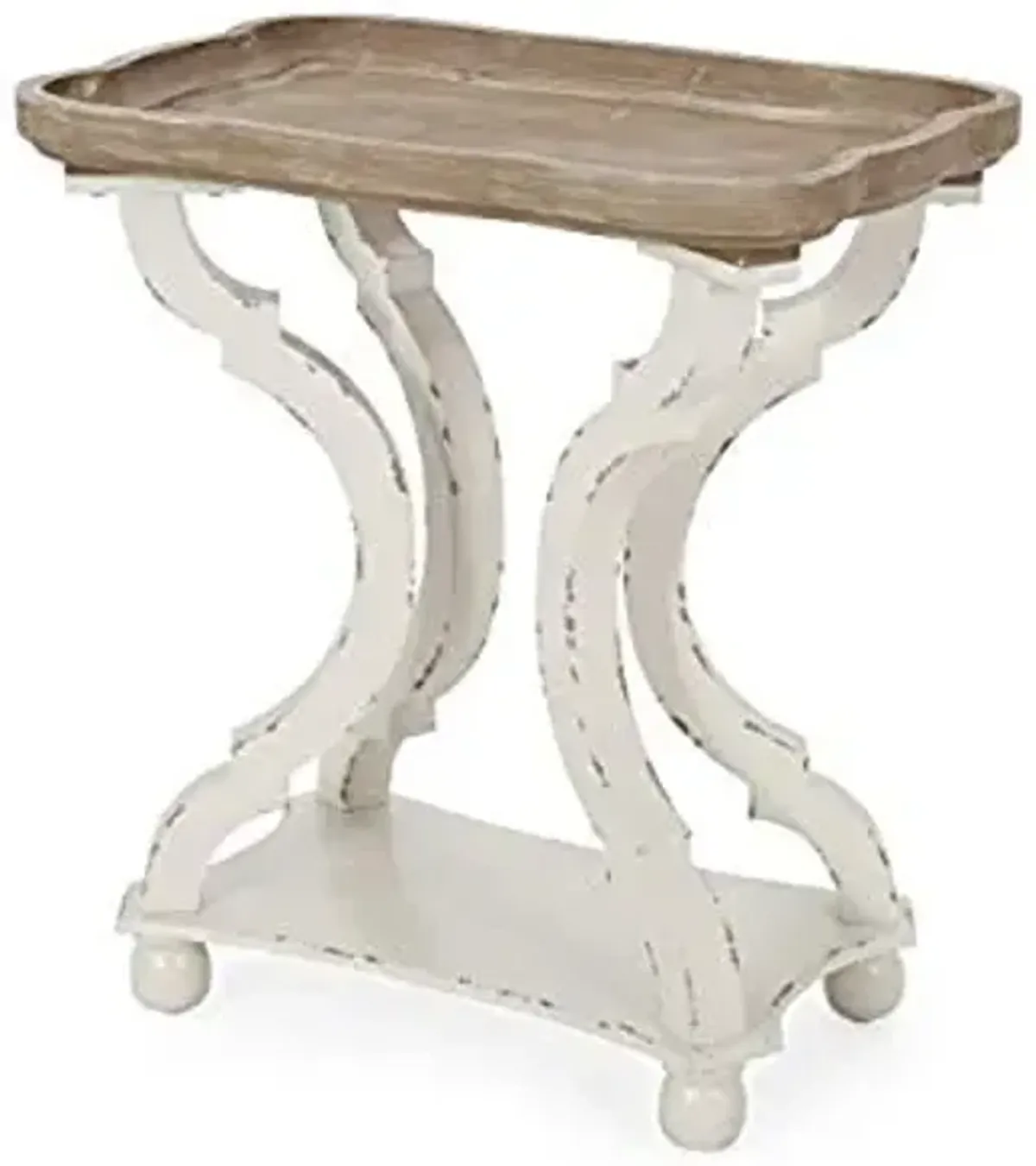 Christopher Knight Home Esther French Country Accent Table with Rectangular Top, Natural + Distressed White