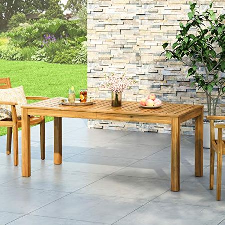 Christopher Knight Home Gloria Outdoor Rustic Acacia Wood Dining Table, Teak