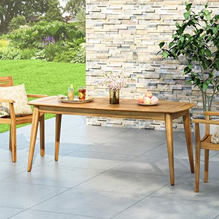 Christopher Knight Home Gwendolyn Outdoor Rustic Acacia Wood Dining Table, Teak