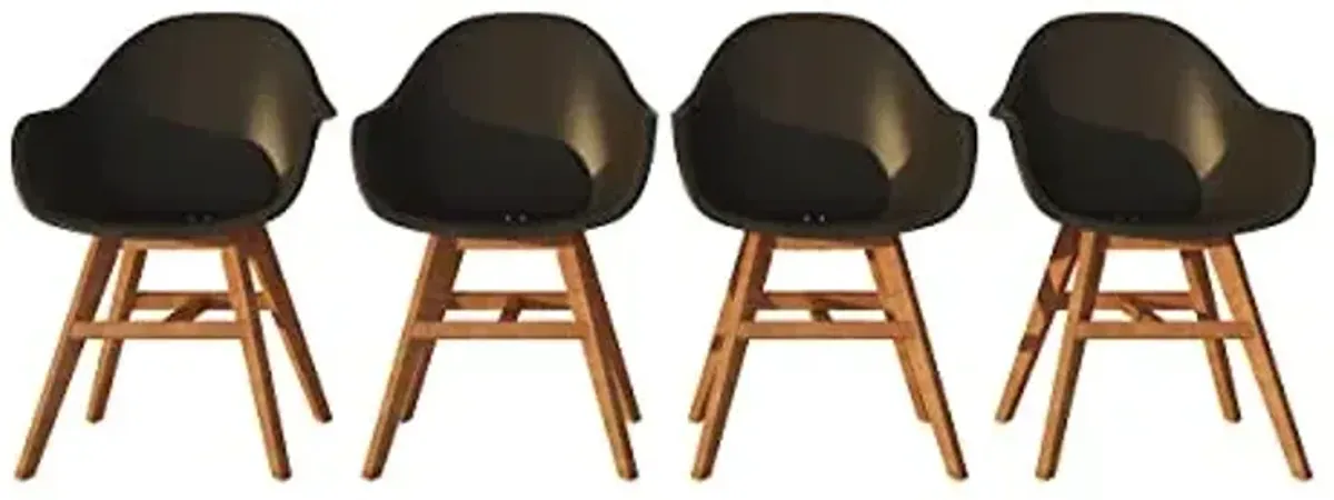 Amazonia Greensburg 4-Piece Chair Set | Eucalyptus Wood | Ideal for Outdoors
