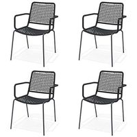 Amazonia Lancaster 4-Piece Chair Set Steel with a Rope Seat | Ideal for Outdoors