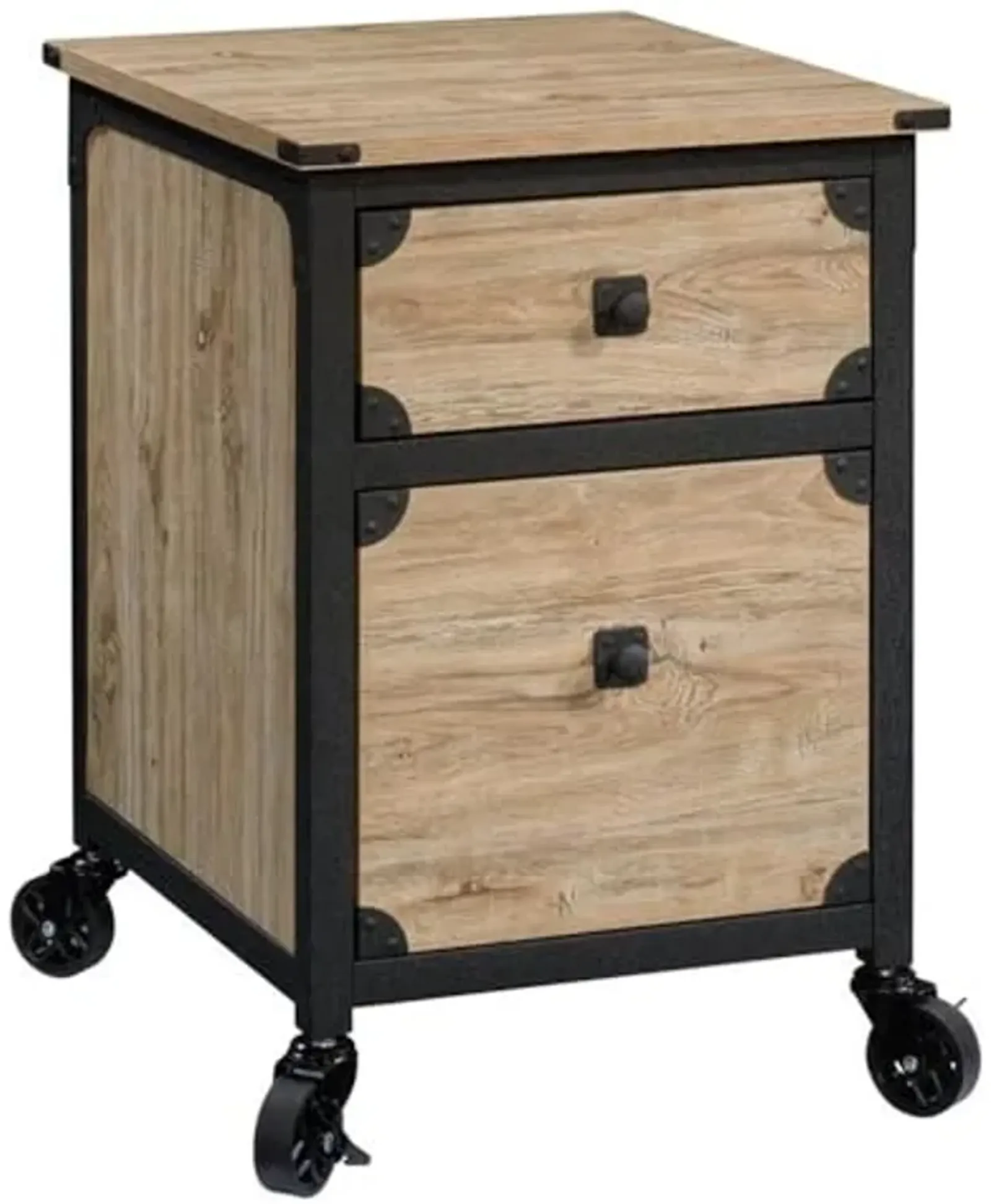 Sauder Carell Furniture 2-Drawer Mobile File Cabinet in Milled Mesquite Beige