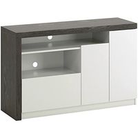 Sauder Hudson Court 50" Engineered Wood TV Stand in Charcoal Ash with Pearl Oak