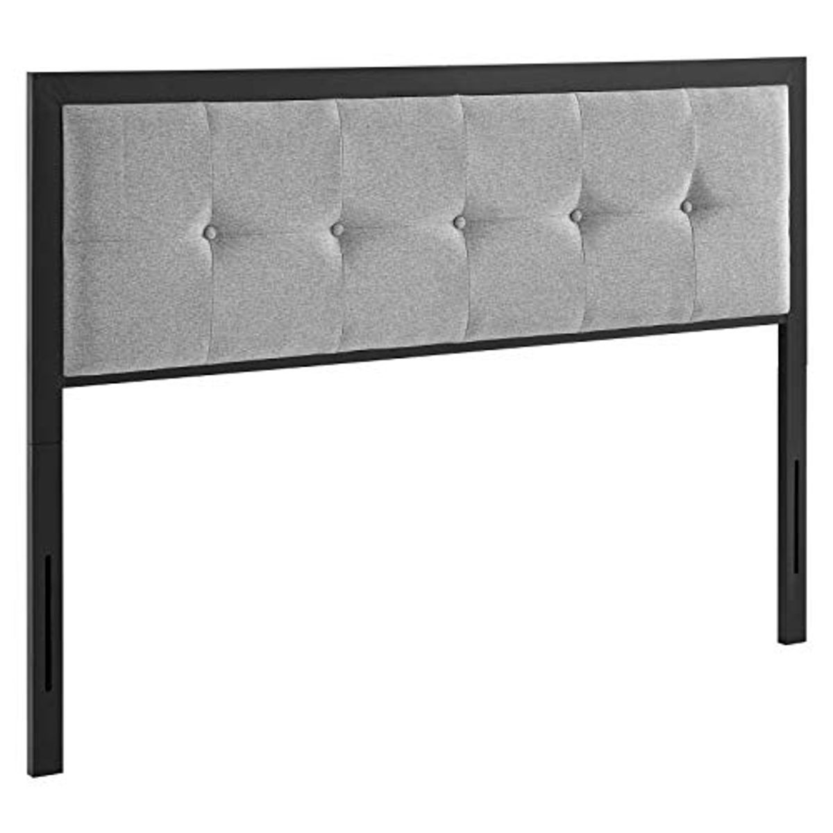 Modway MOD-6172 Teagan Tufted Fabric Twin Headboard in Black Light Gray