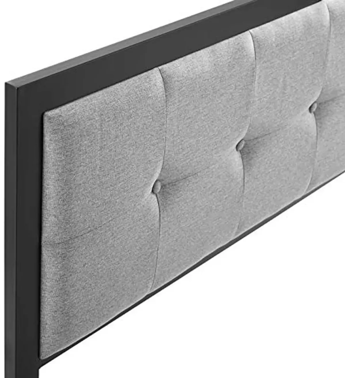 Modway MOD-6172 Teagan Tufted Fabric Twin Headboard in Black Light Gray