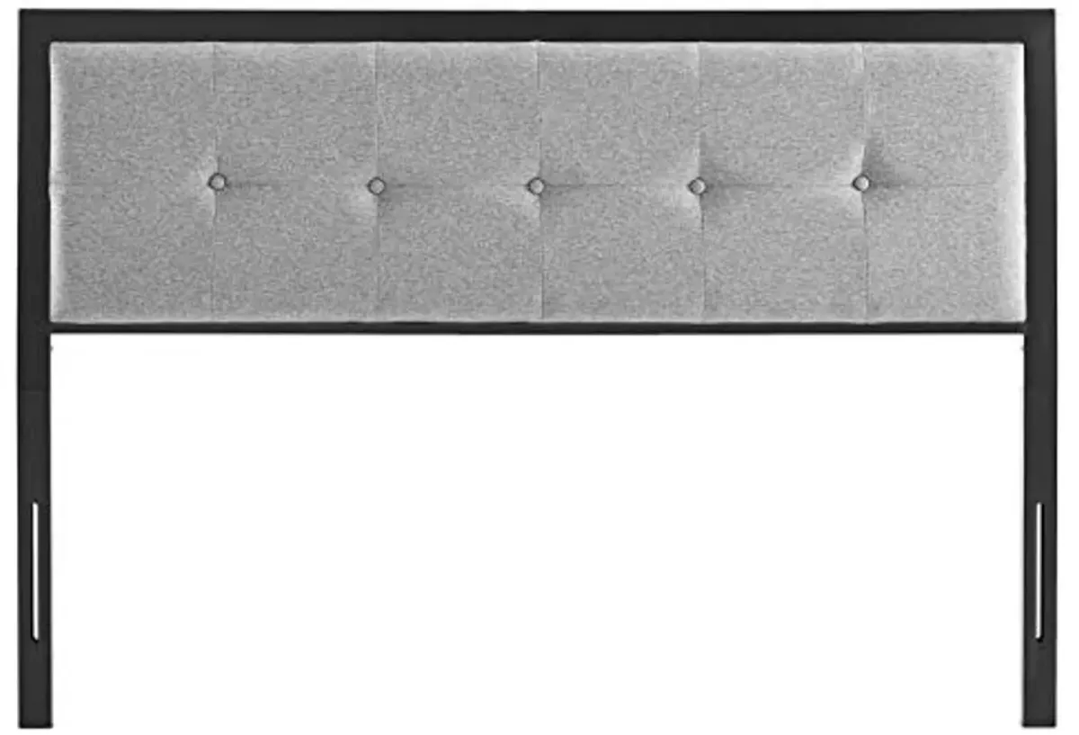 Modway MOD-6172 Teagan Tufted Fabric Twin Headboard in Black Light Gray