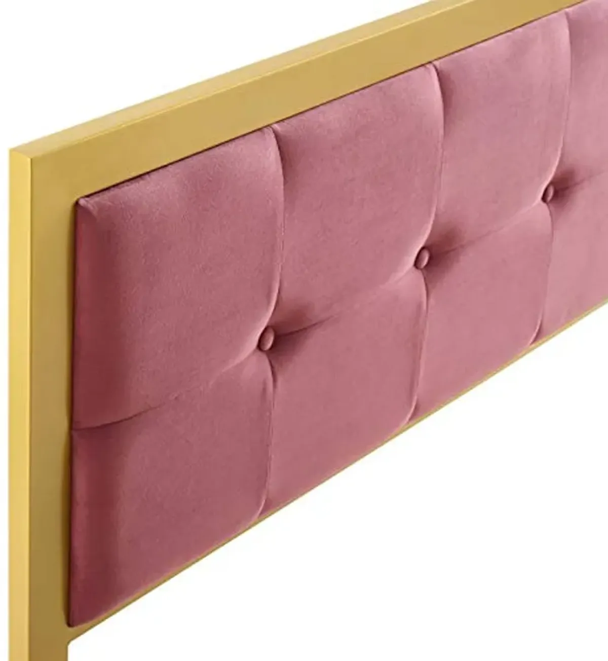 Modway Teagan Tufted Performance Velvet Headboard, King, Gold Dusty Rose