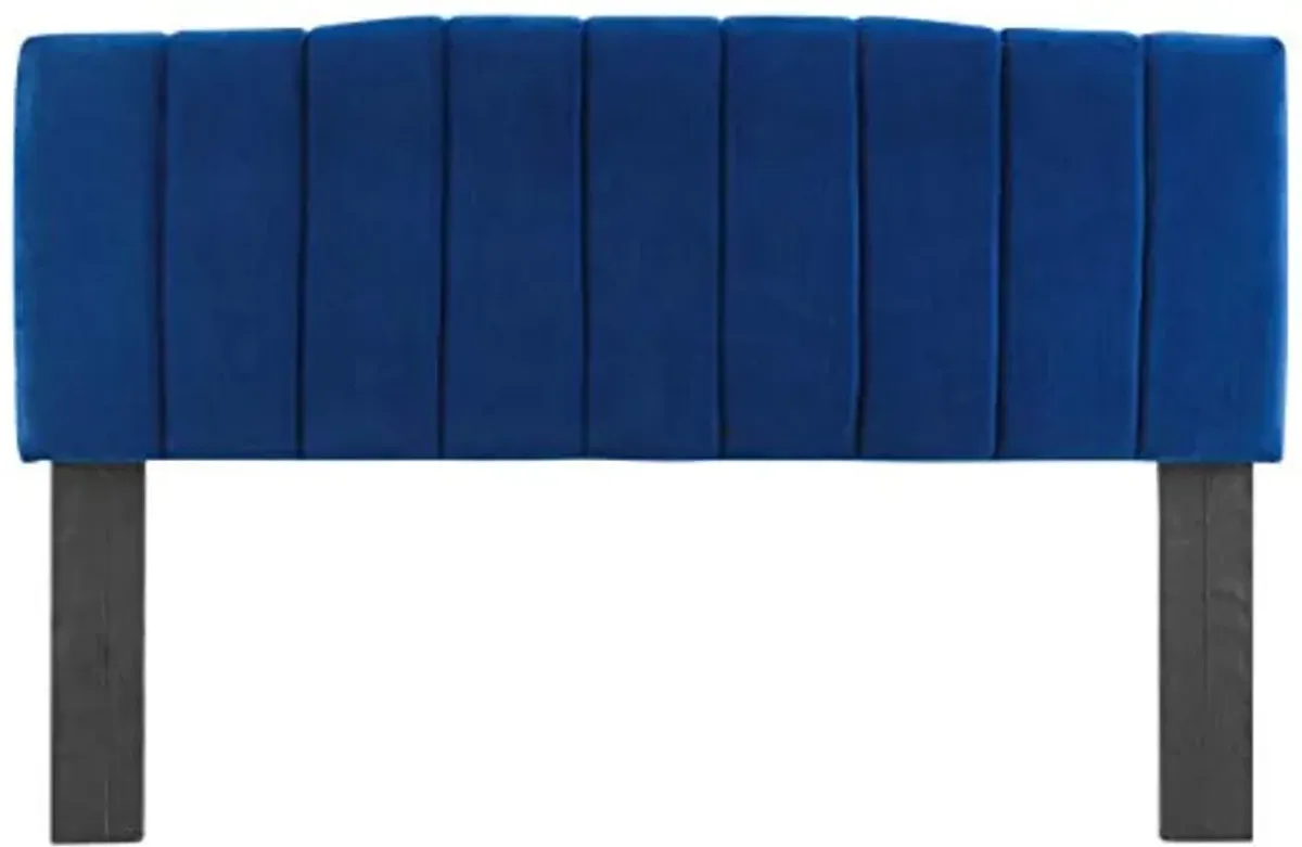 Modway Camilla Channel Tufted Performance Velvet King/California King Headboard in Navy