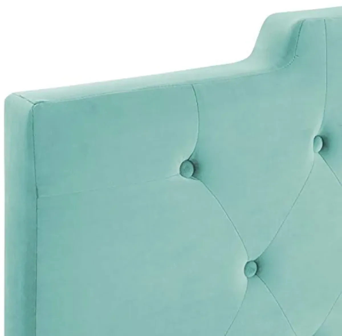 Modway Juliet Tufted Performance Velvet Twin Headboard in Mint, California King