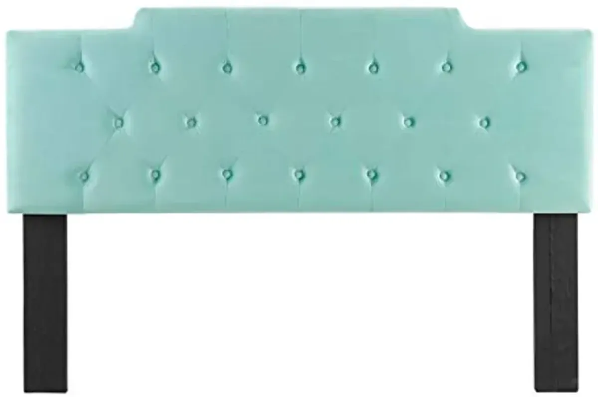 Modway Juliet Tufted Performance Velvet Twin Headboard in Mint, California King