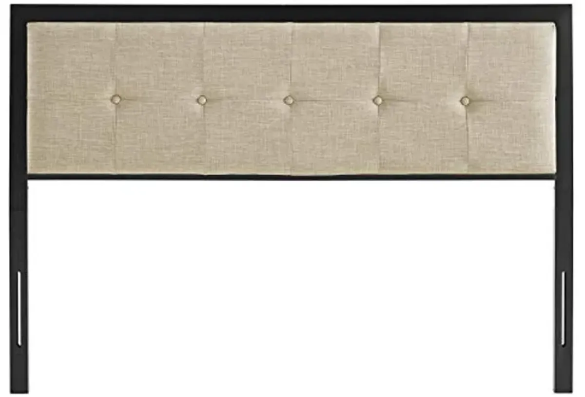 Modway MOD-6174I Teagan Tufted Fabric Full Headboard in Black Beige