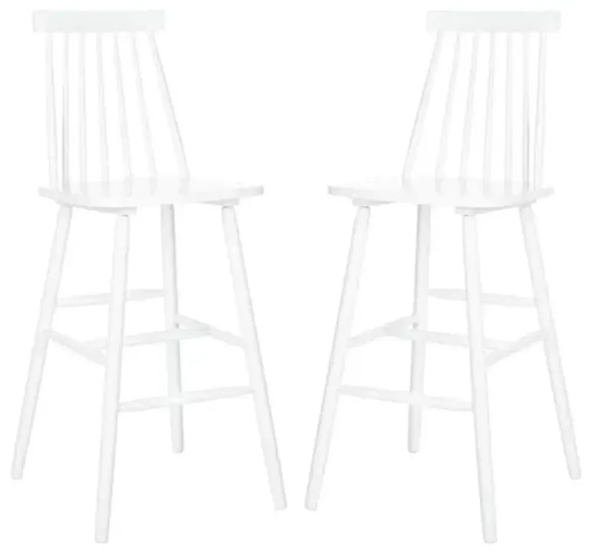 Safavieh Home Collection Beaufort Spindle Back White 30-inch Bar Stool (Set of 2)