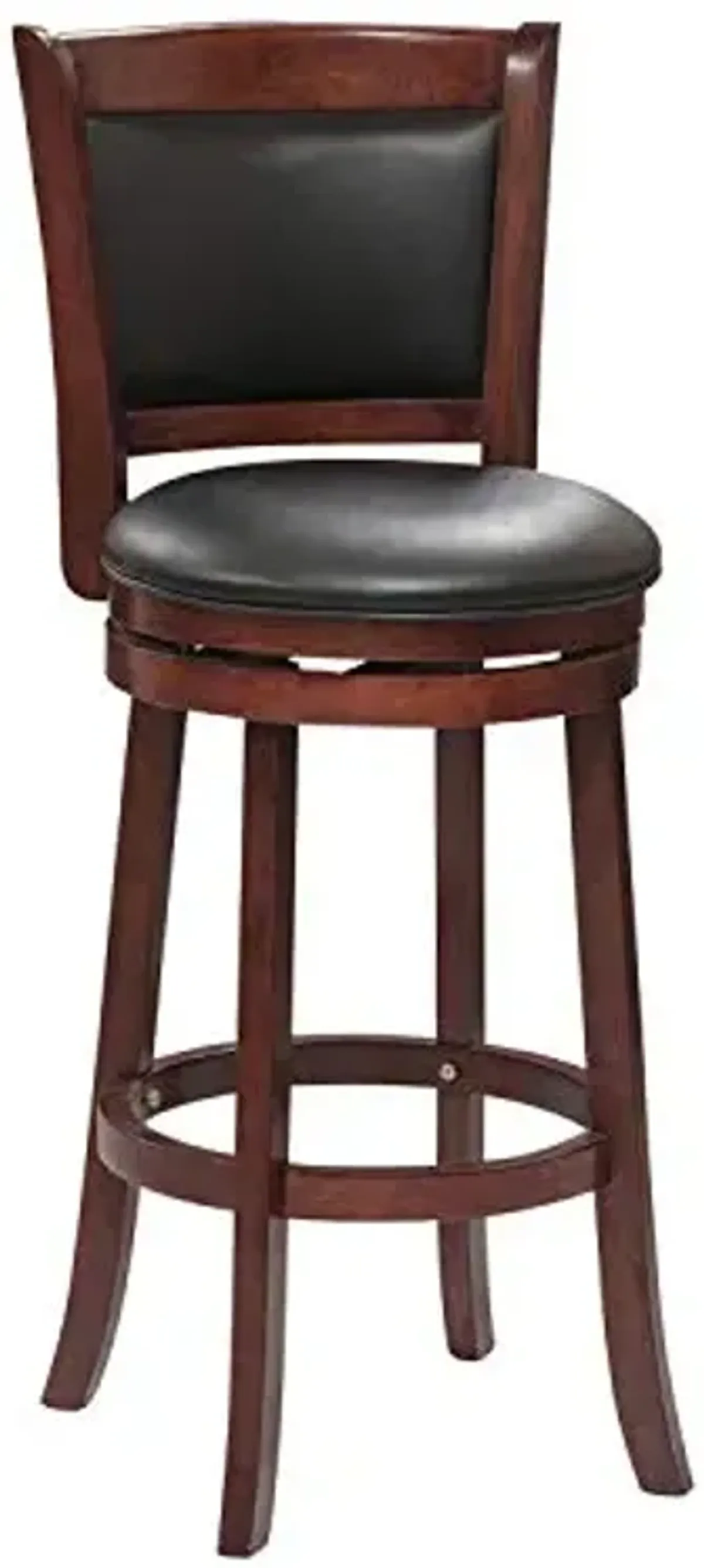 Lexicon Eschete Solid Back Swivel Bar Stool, 30" SH, Dark Cherry