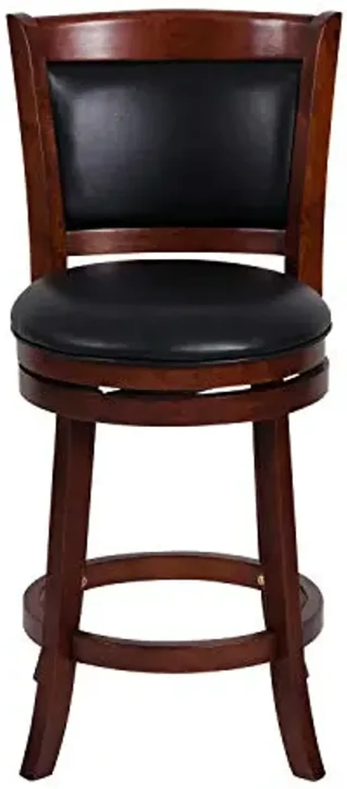 Lexicon Eschete Solid Back Swivel Counter Stool, 25" SH, Dark Cherry