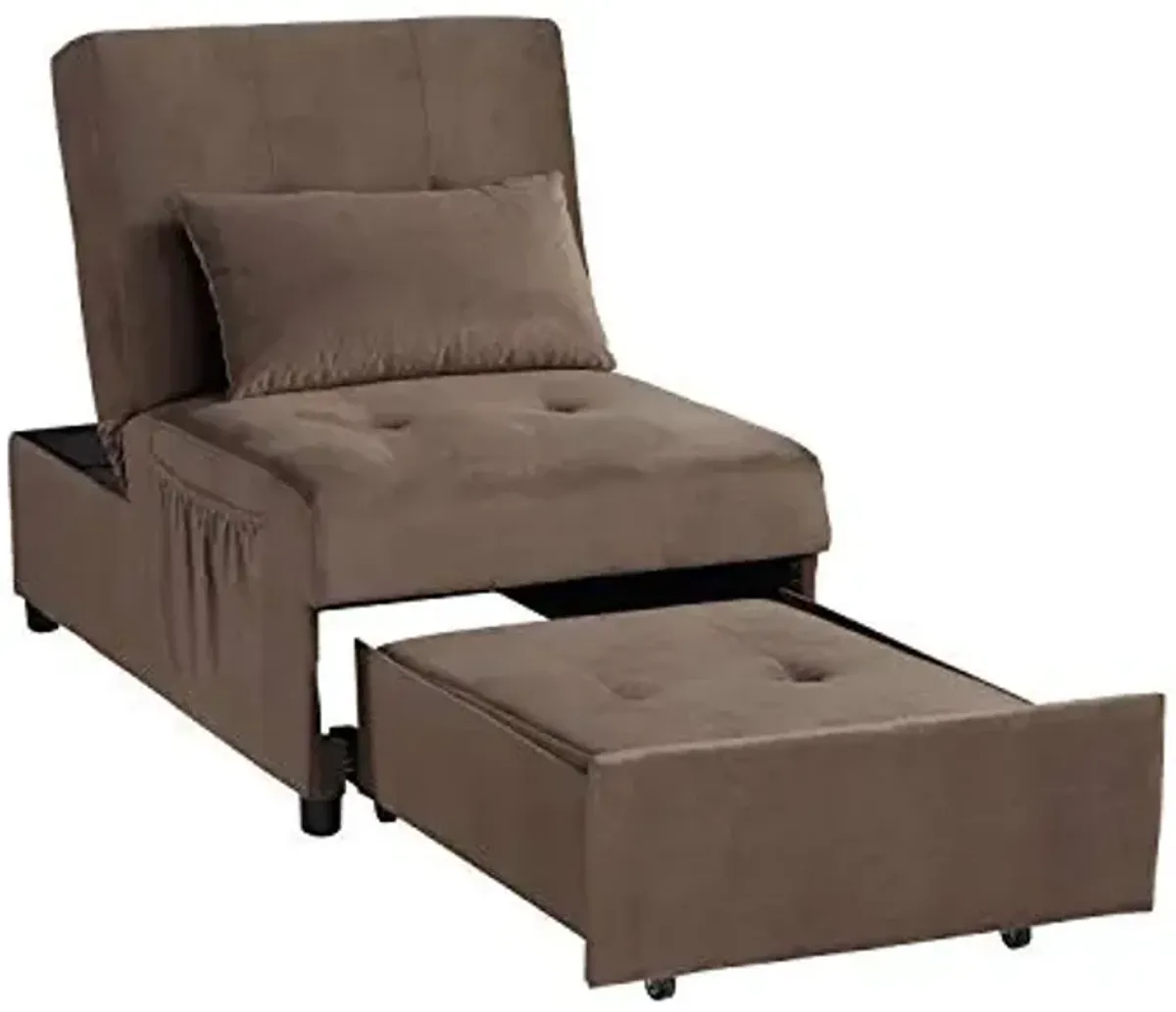 Lexicon Ohana 4-in-1 Storage Ottoman Bench Sleeper Bed, Brown