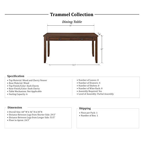 Lexicon Trammel 5-Piece Dining Set, Cherry