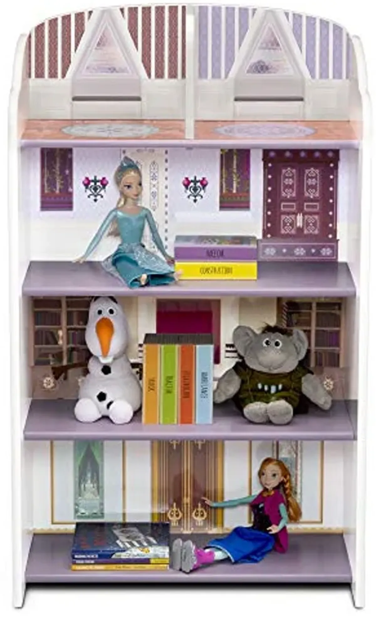 Delta Children Wooden Playhouse 4-Shelf Bookcase for Kids, Frozen II