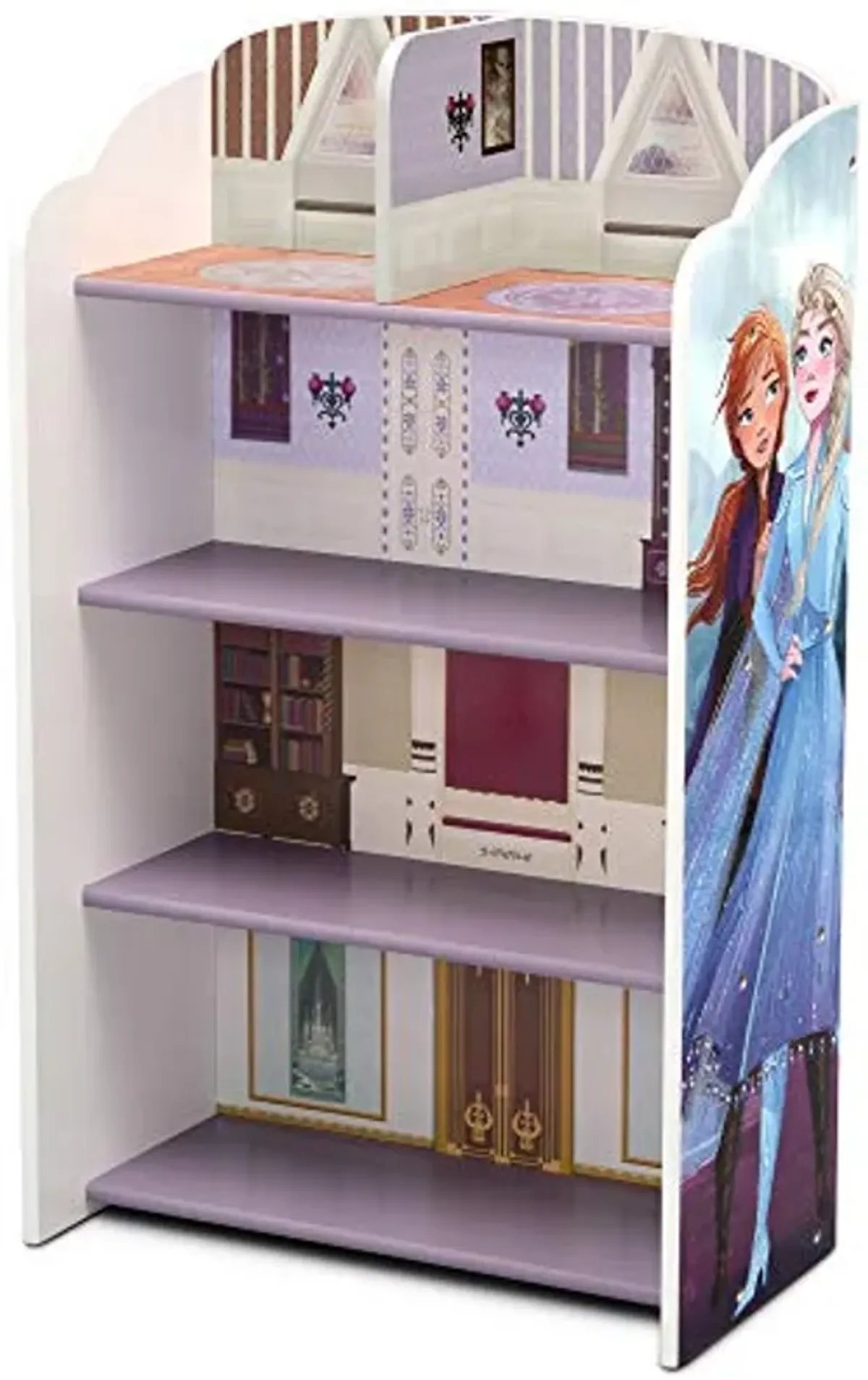 Delta Children Wooden Playhouse 4-Shelf Bookcase for Kids, Frozen II