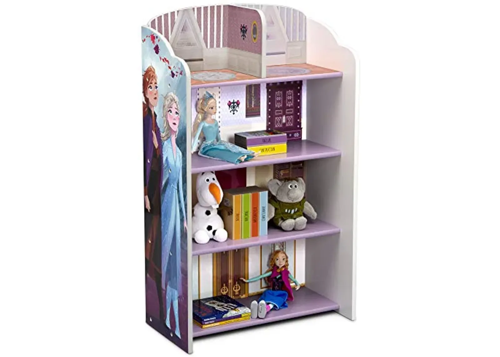 Delta Children Wooden Playhouse 4-Shelf Bookcase for Kids, Frozen II