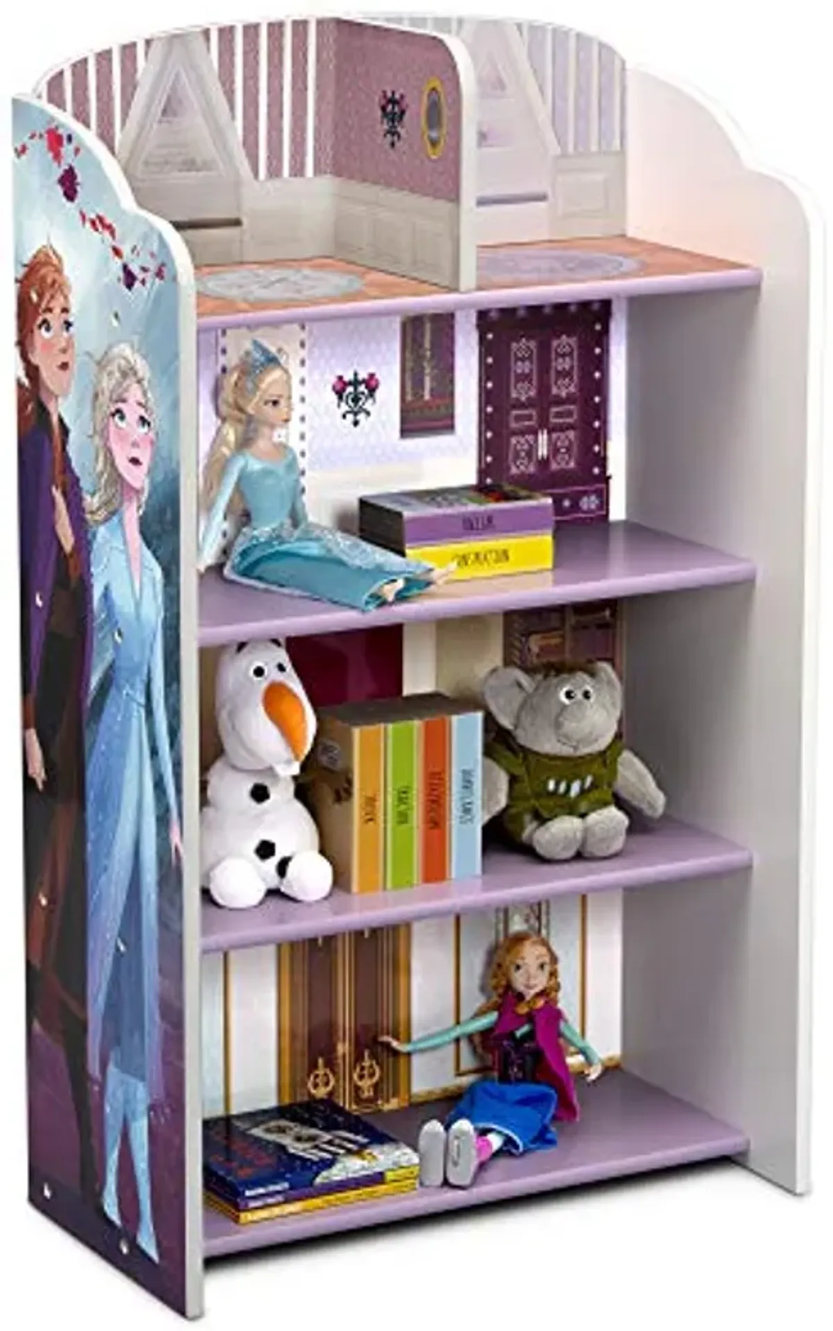 Delta Children Wooden Playhouse 4-Shelf Bookcase for Kids, Frozen II