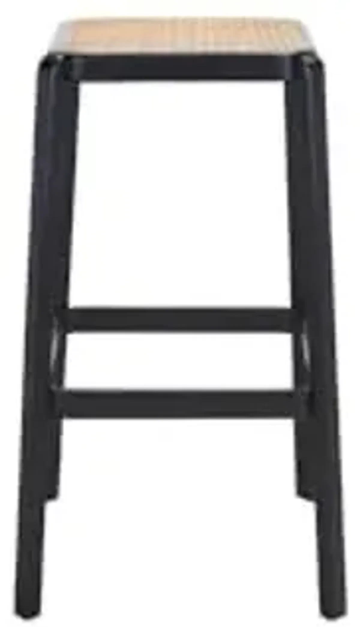 SAFAVIEH Home Collection Silus Black and Natural Backless Cane 30-inch Bar Stool