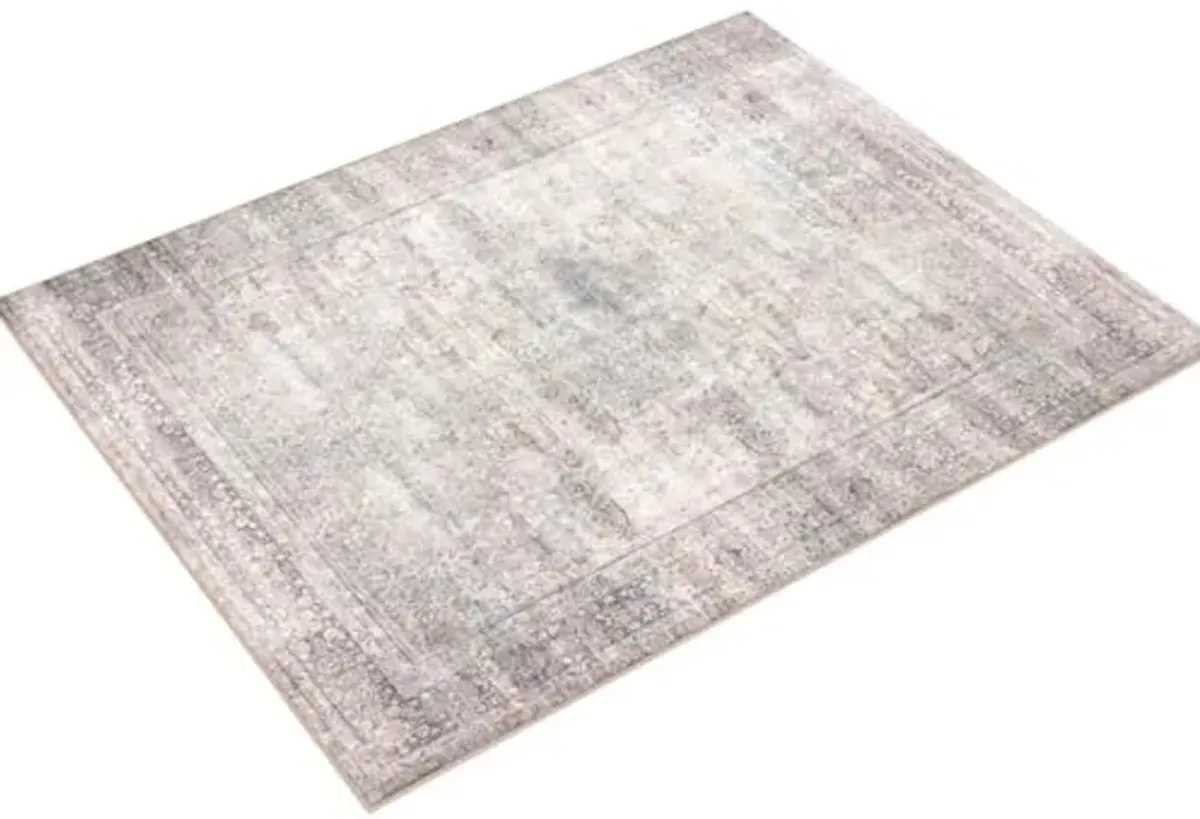 Loloi II Wynter Collection WYN-03 Silver/Charcoal 2'-6" x 9'-6", .13" Thick, Runner Rug, Soft, Durable, Printed, Vintage Inspired, Low Pile, Non-Shedding, Easy Clean, Living Room Rug