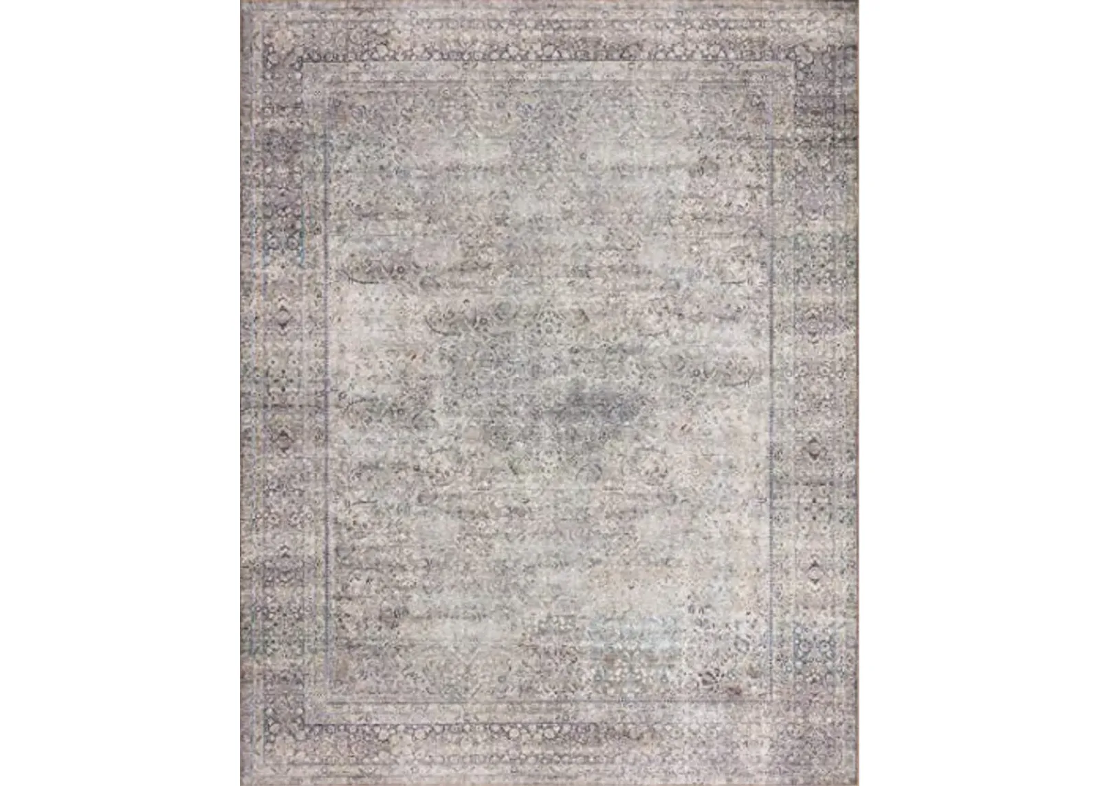 Loloi II Wynter Collection WYN-03 Silver/Charcoal 2'-6" x 9'-6", .13" Thick, Runner Rug, Soft, Durable, Printed, Vintage Inspired, Low Pile, Non-Shedding, Easy Clean, Living Room Rug