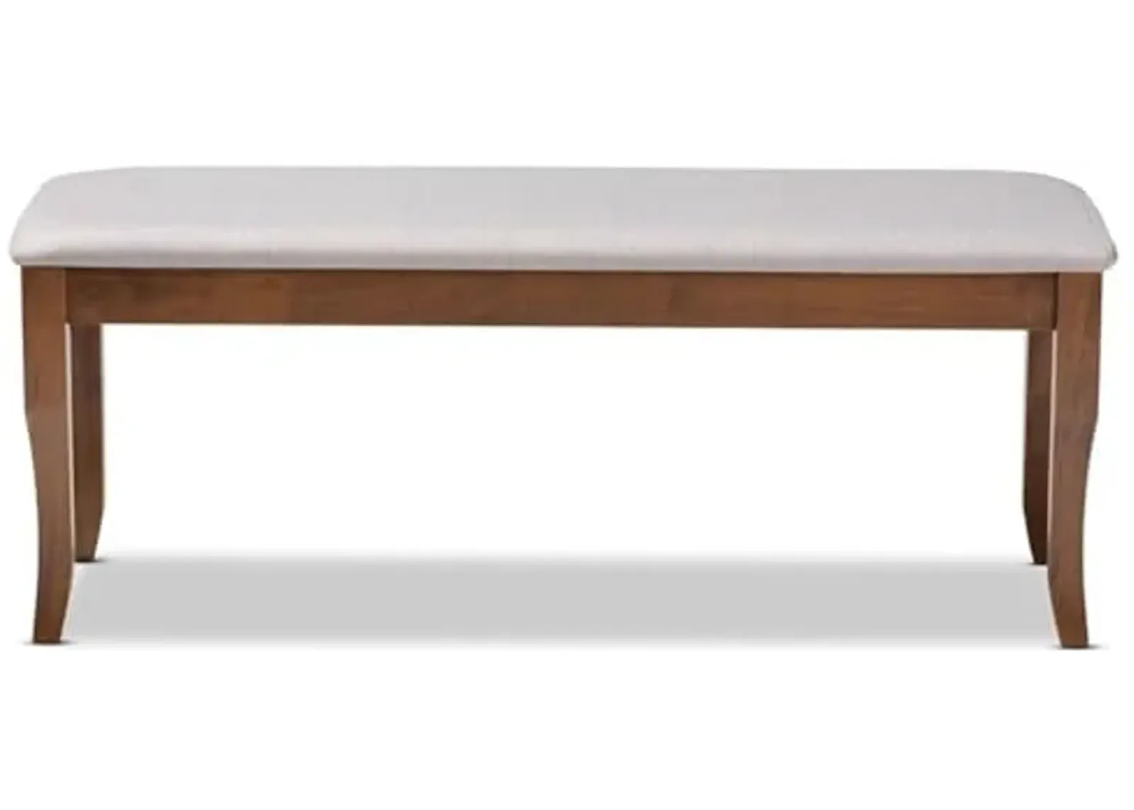 Baxton Studio Cornelie Grey Fabric Upholstered and Walnut Wood Dining Bench