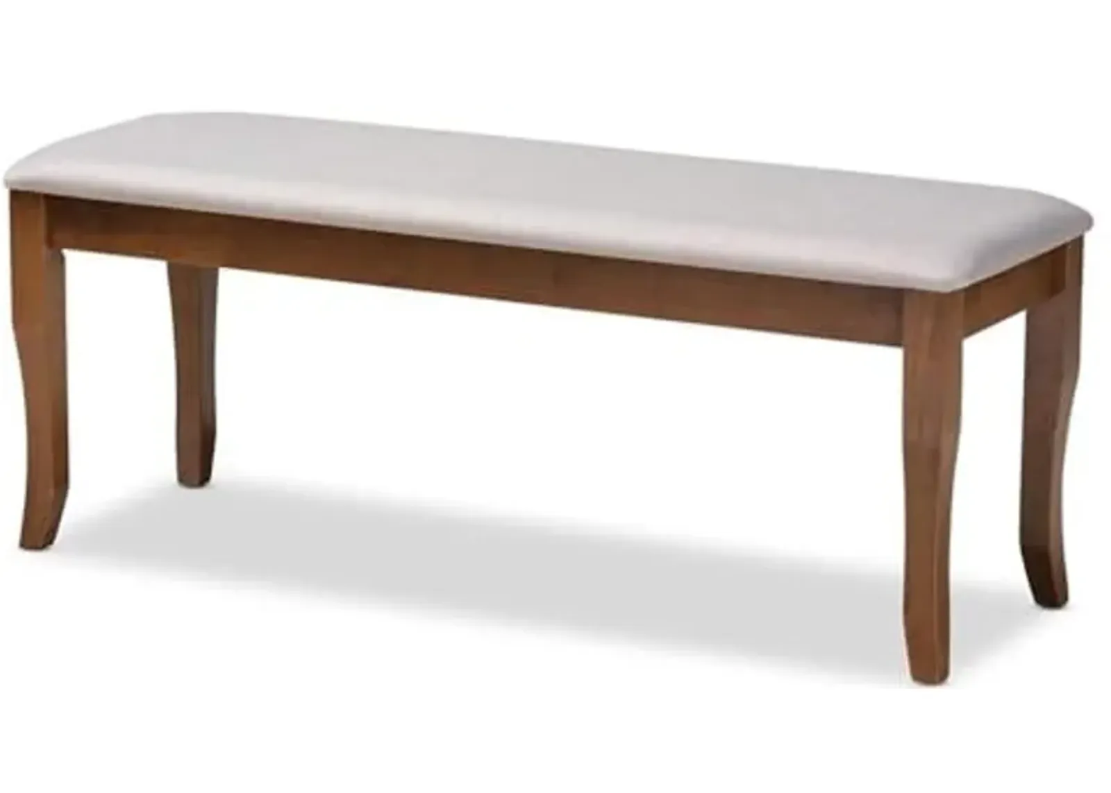 Baxton Studio Cornelie Modern and Contemporary Transitional Grey Fabric Upholstered and Walnut Brown Finished Wood Dining Bench