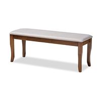 Baxton Studio Cornelie Modern and Contemporary Transitional Grey Fabric Upholstered and Walnut Brown Finished Wood Dining Bench
