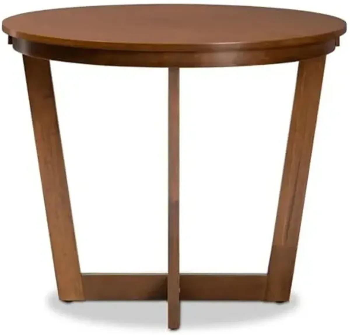 Baxton Studio Alayna Modern and Contemporary Walnut Brown Finished 35-Inch-Wide Round Wood Dining Table