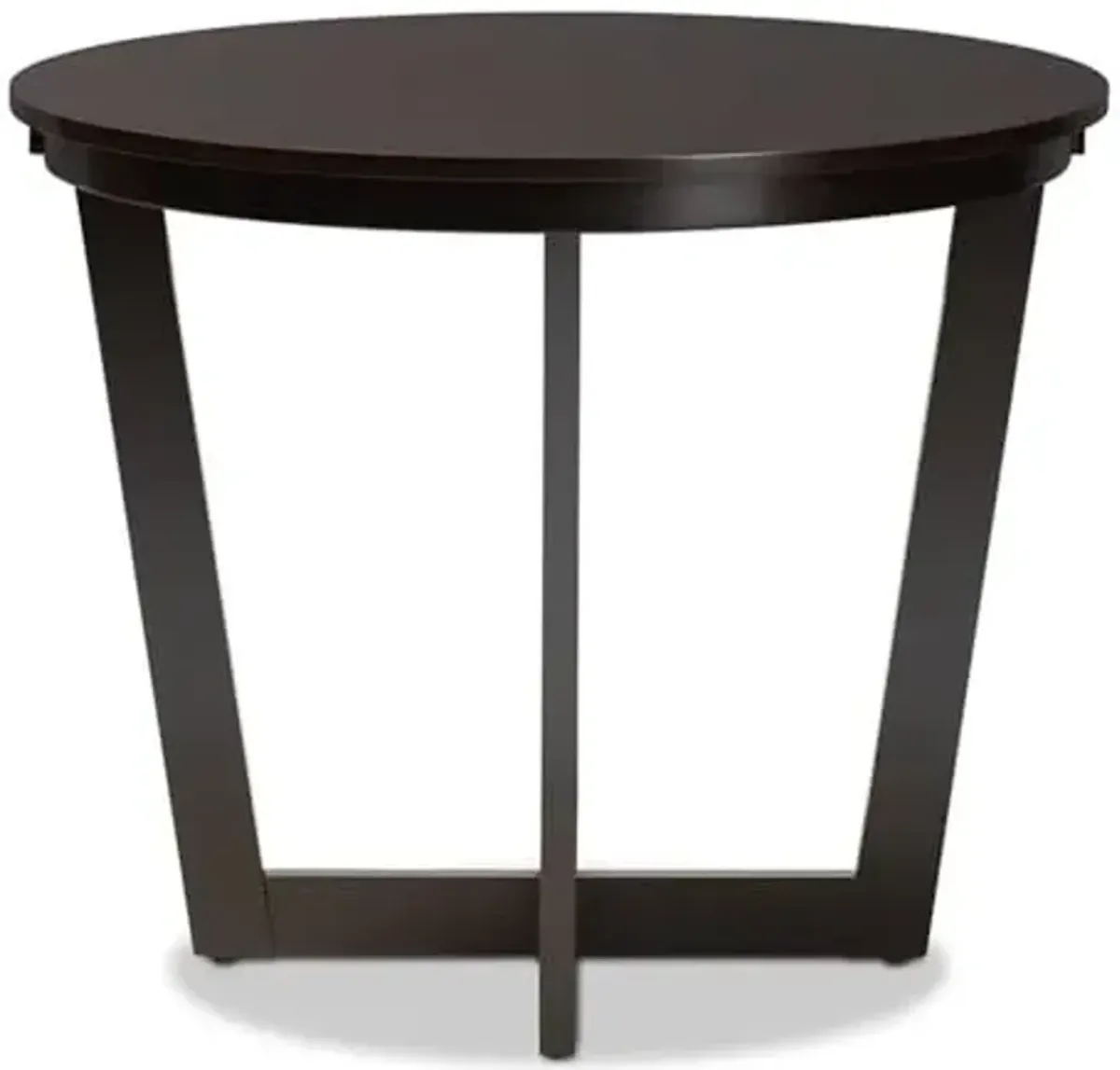 Baxton Studio Alayna Modern and Contemporary Dark Brown Finished 35-Inch-Wide Round Wood Dining Table