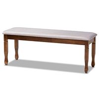 Baxton Studio Corey Modern and Contemporary Grey Fabric Upholstered and Walnut Brown Finished Wood Dining Bench