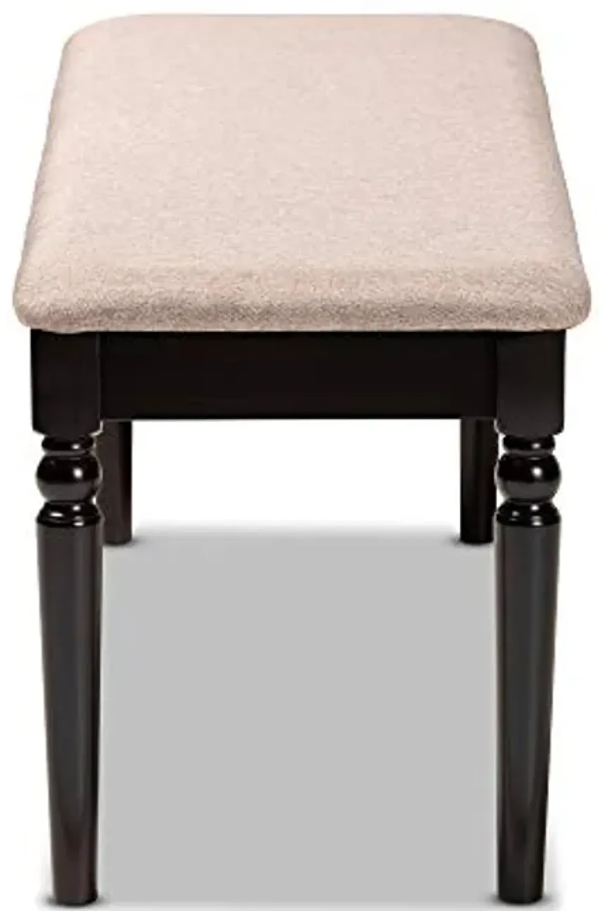 Baxton Studio Giovanni Modern and Contemporary Sand Fabric Upholstered and Dark Brown Finished Wood Dining Bench