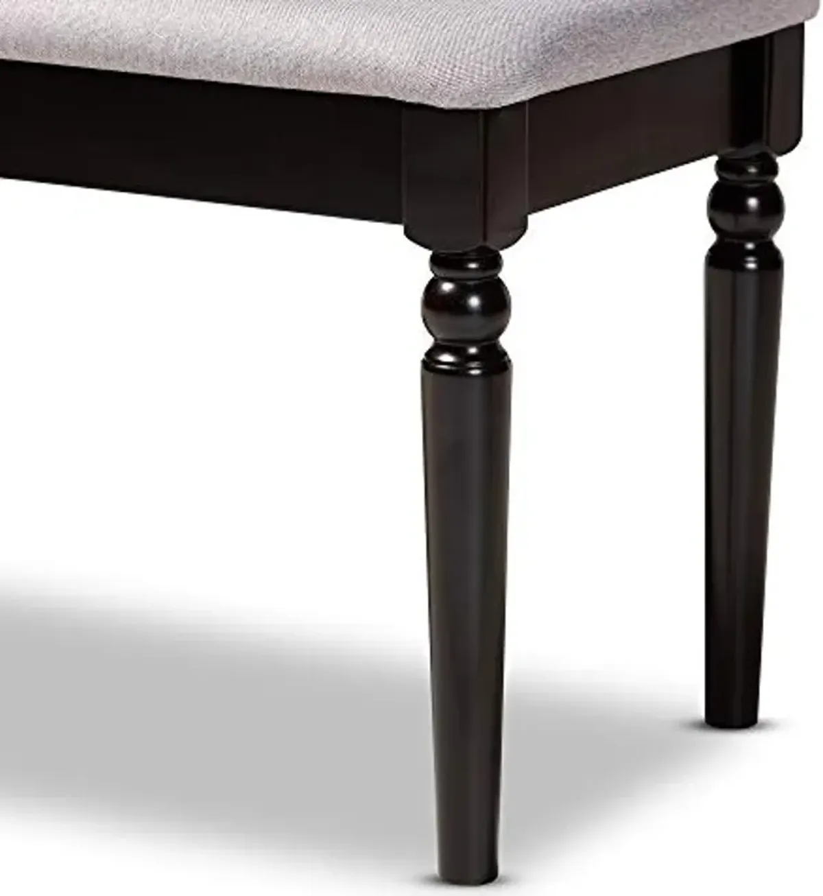 Baxton Studio Giovanni Modern and Contemporary Grey Fabric Upholstered and Dark Brown Finished Wood Dining Bench