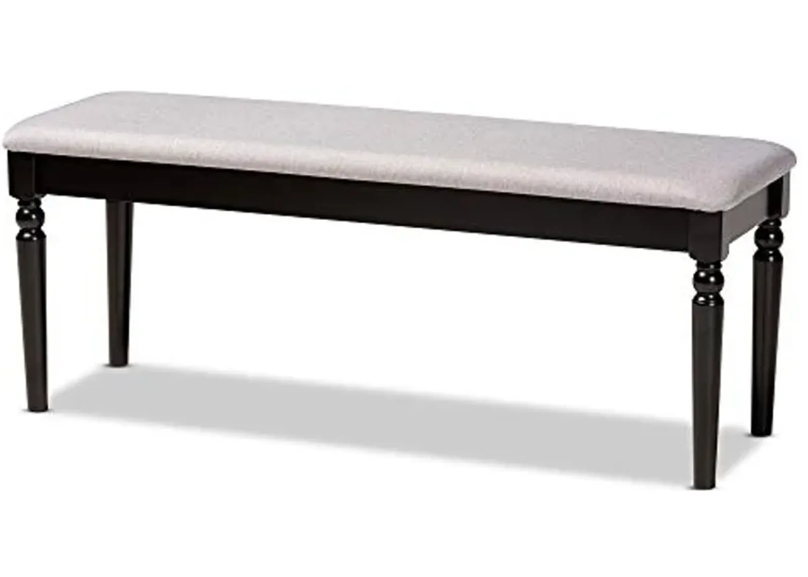 Baxton Studio Giovanni Modern and Contemporary Grey Fabric Upholstered and Dark Brown Finished Wood Dining Bench