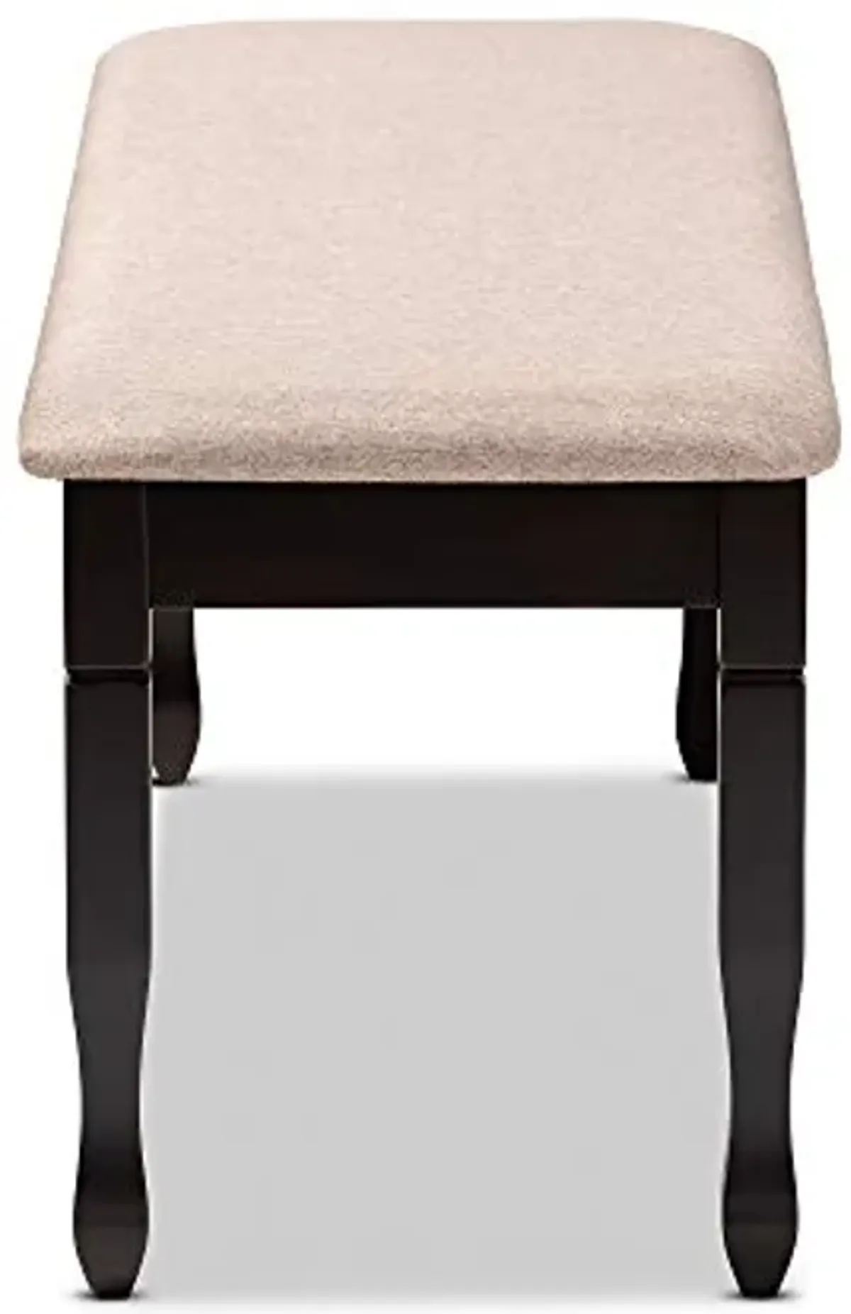 Baxton Studio Corey Modern and Contemporary Sand Fabric Upholstered and Dark Brown Finished Wood Dining Bench