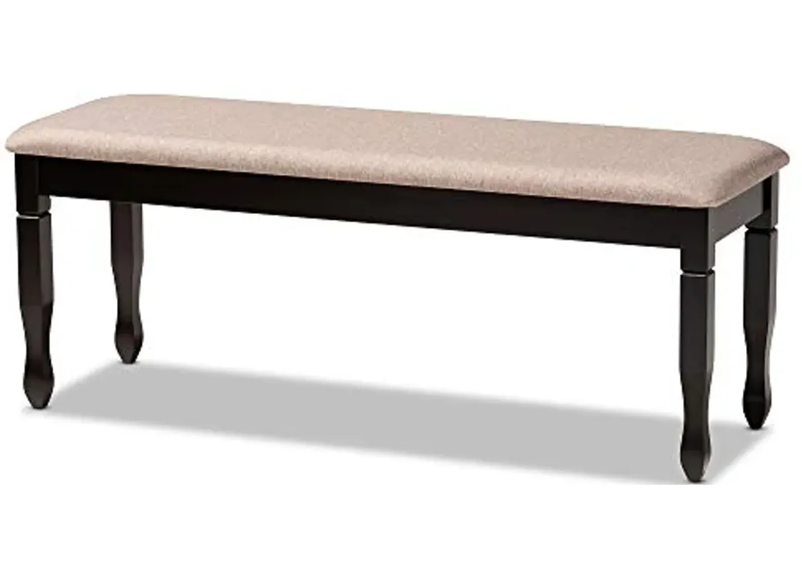 Baxton Studio Corey Modern and Contemporary Sand Fabric Upholstered and Dark Brown Finished Wood Dining Bench